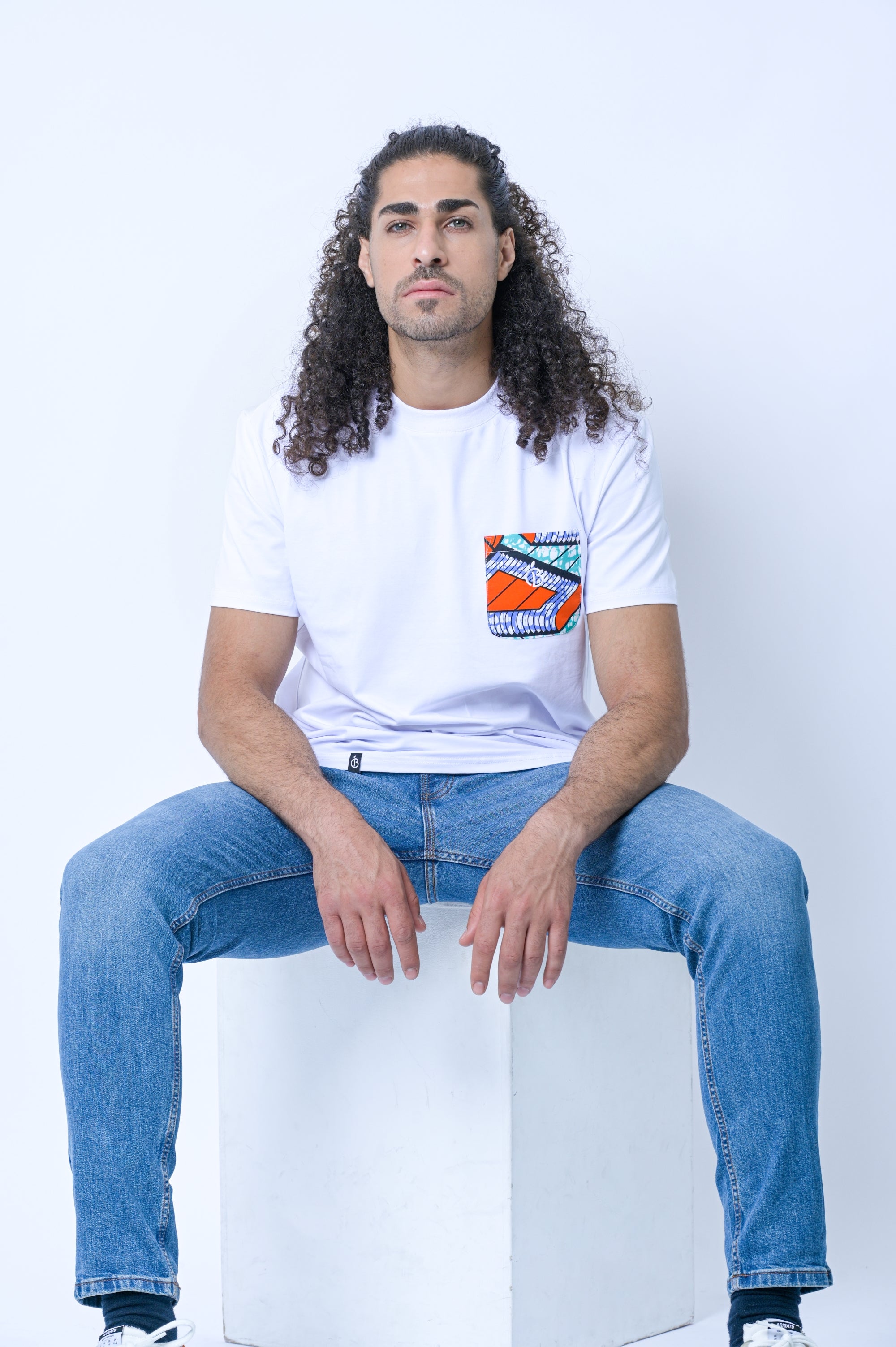 Bonberry Blue & Orange African Pocket tee