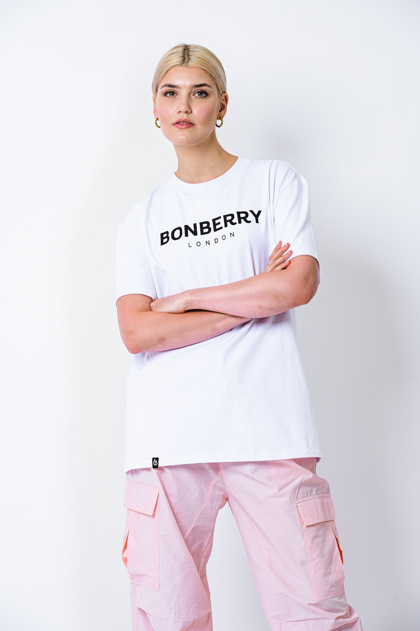 BONBERRY T-shirt in White with Black logo