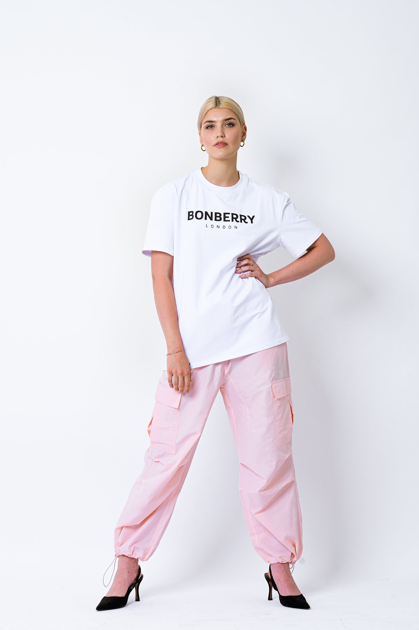 BONBERRY T-shirt in White with Black logo