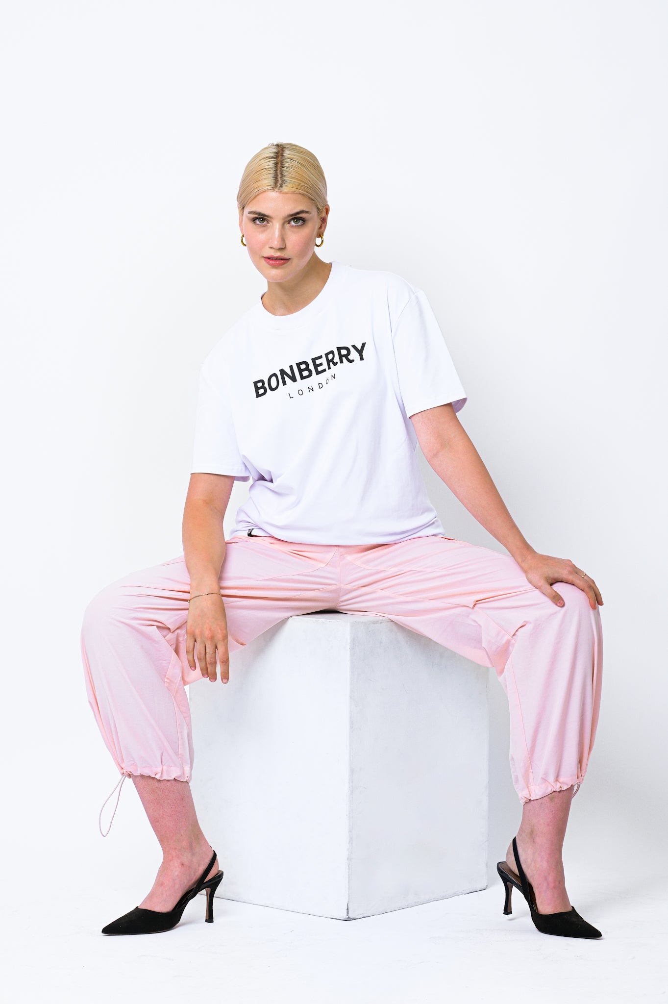 BONBERRY T-shirt in White with Black logo