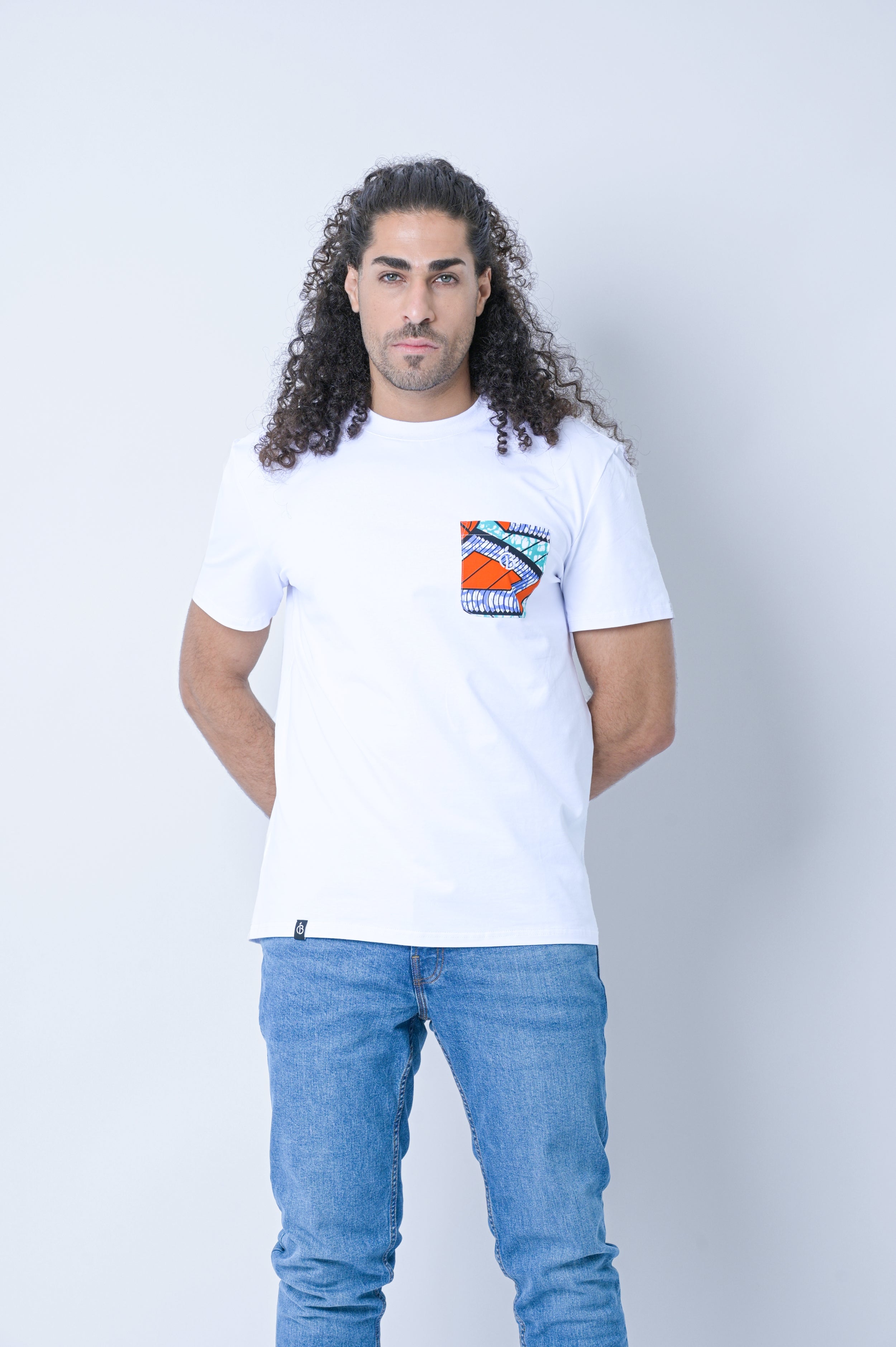 Bonberry Blue & Orange African Pocket tee