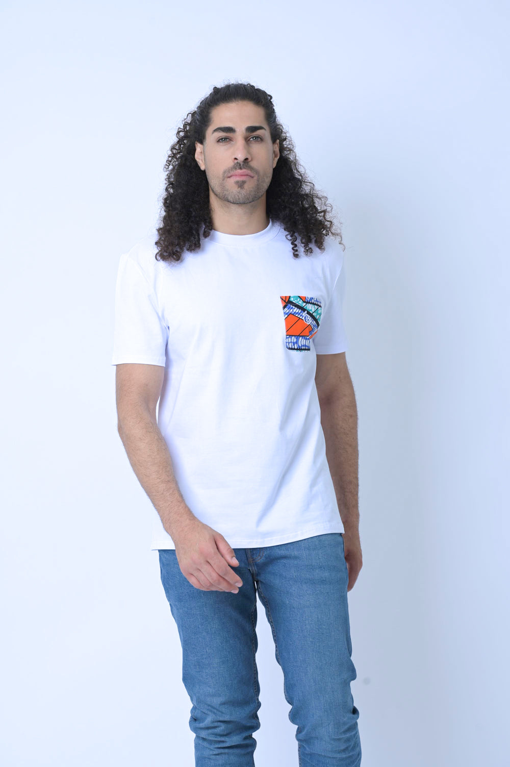 Bonberry Blue & Orange African Pocket tee