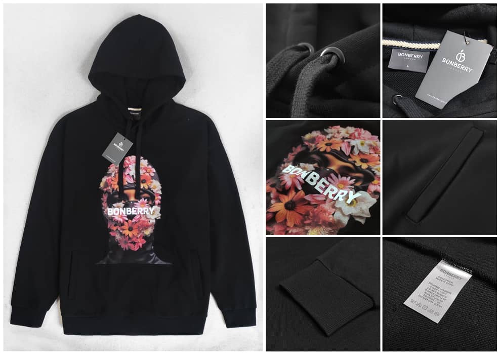 Flower Balaclava  Relaxed-Fit Hooded Sweatshirt