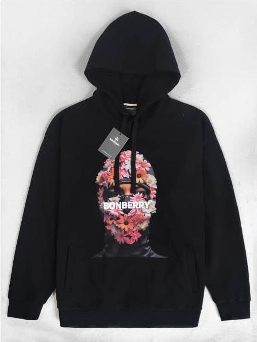 Flower Balaclava  Relaxed-Fit Hooded Sweatshirt