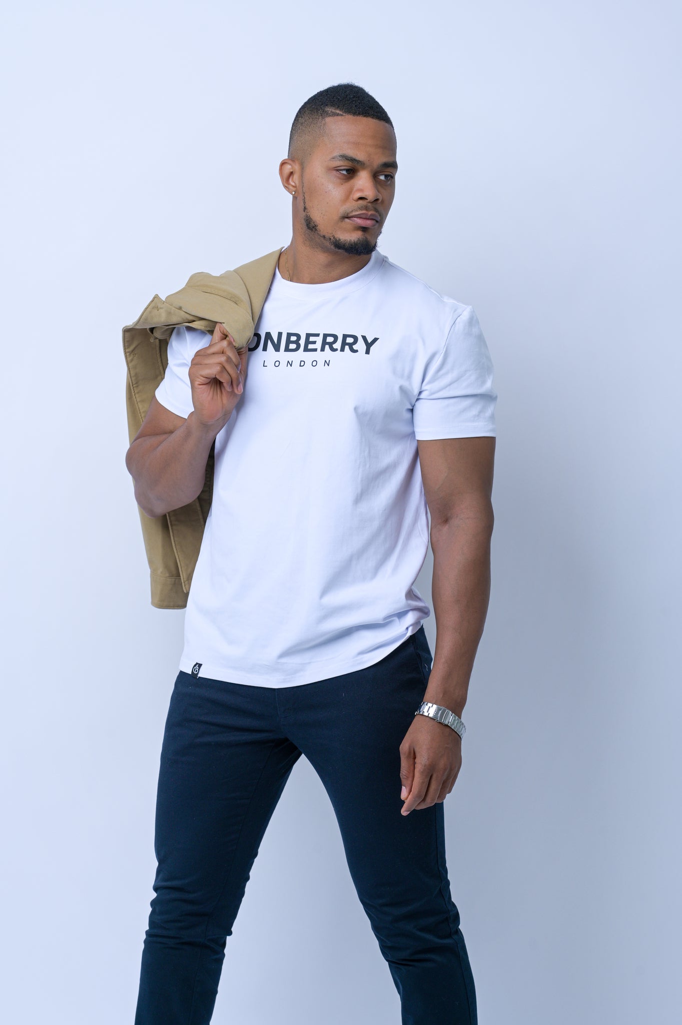 BONBERRY T-shirt in White with Black logo