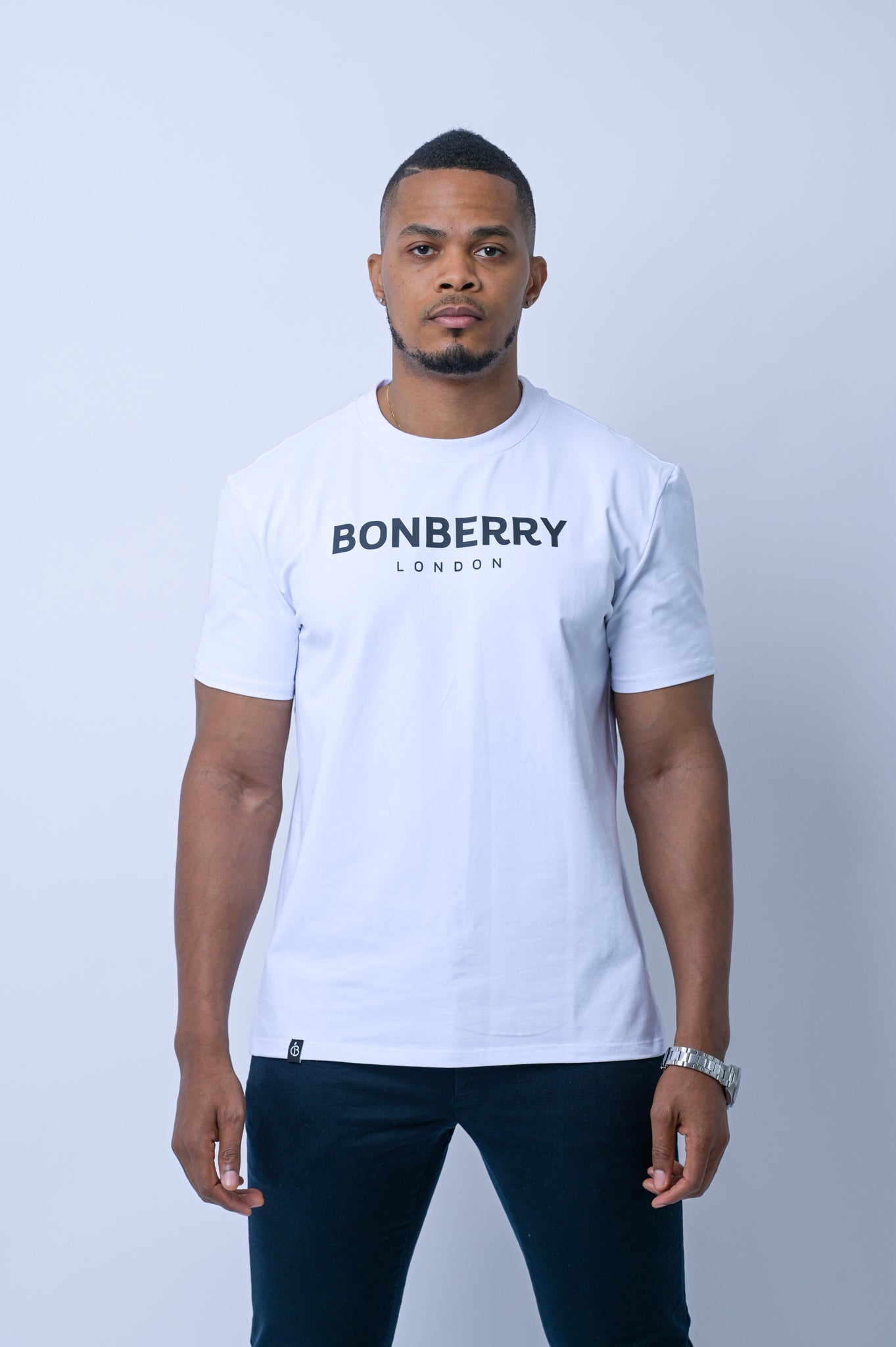 BONBERRY T-shirt in White with Black logo